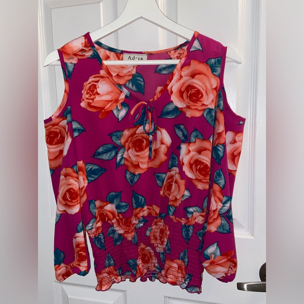 Woman’s long sleeve floral blouse